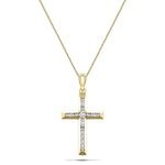 Diamond Cross Necklace with 0.50ct G/SI Diamonds in 9K Yellow Gold - All Diamond