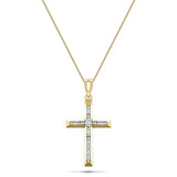 Diamond Cross Necklace with 0.50ct G/SI Diamonds in 9K Yellow Gold - All Diamond