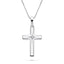 Diamond Cross Pendant Necklace 0.05ct G/SI Set in 9k White Gold - All Diamond