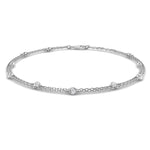 Diamond Double Chain Bracelet 0.15ct G/SI 18k White Gold - All Diamond