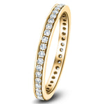 Diamond Full Eternity Diamond Ring 0.45ct G/SI 18k Yellow Gold 2.1mm - All Diamond