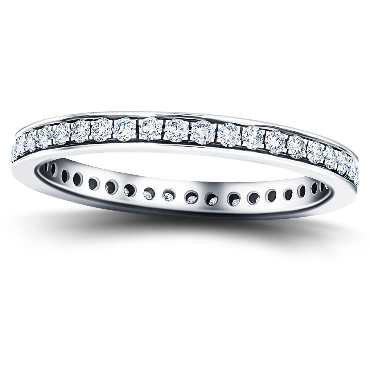 Diamond Full Eternity Diamond Ring 0.50ct G/SI 18k White Gold 2.3mm - All Diamond