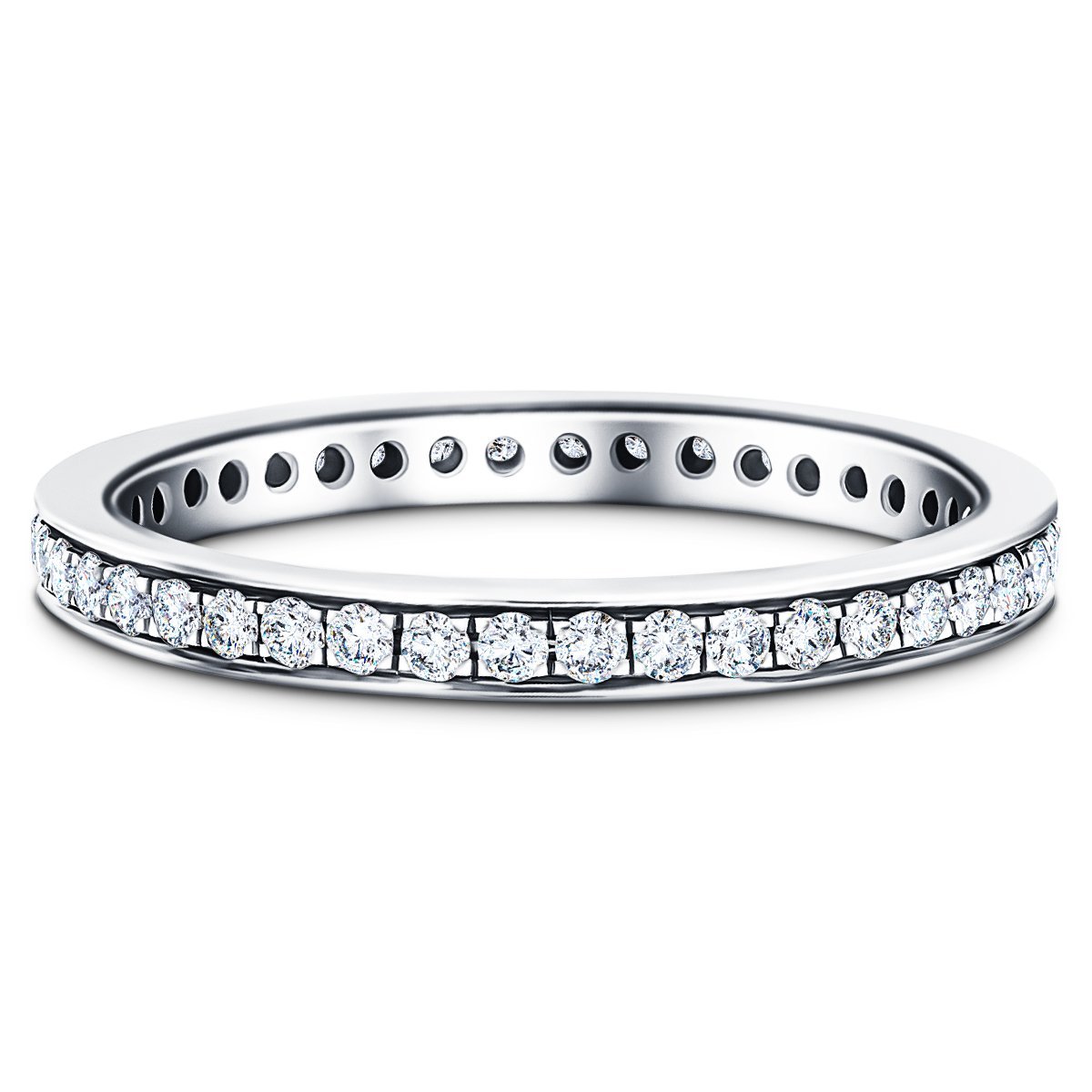 Diamond Full Eternity Diamond Ring 0.50ct G/SI 18k White Gold 2.3mm - All Diamond