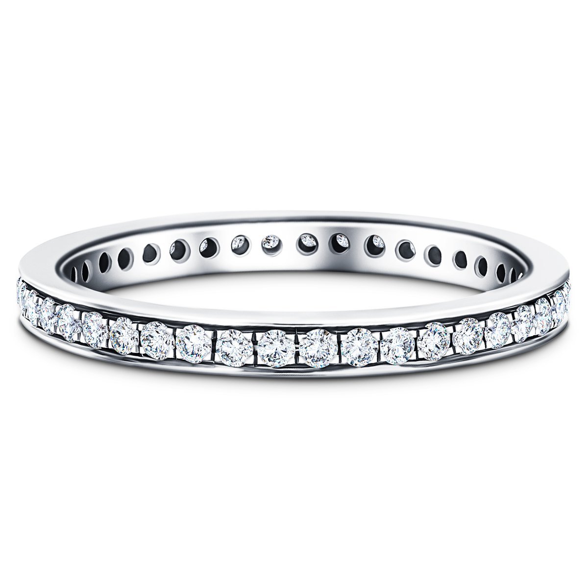 Diamond Full Eternity Diamond Ring 0.50ct G/SI in Platinum 2.3mm - All Diamond