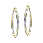 Diamond Grain Set Hoop Earrings 0.90ct G/SI 18k Yellow Gold 48.0mm - All Diamond