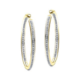 Diamond Grain Set Hoop Earrings 0.90ct G/SI 18k Yellow Gold 48.0mm - All Diamond