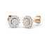 Diamond Halo Earrings 0.55ct G/SI Quality in 18k Rose Gold - All Diamond