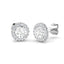 Diamond Halo Earrings 0.75ct G/SI Quality in 18k White Gold - All Diamond