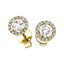 Diamond Halo Earrings 1.20ct G/SI Quality in 18k Yellow Gold - All Diamond