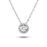 Diamond Halo Pendant Necklace 0.40ct G/SI 18k White Gold - All Diamond