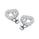 Diamond Heart Earrings 0.33ct G/SI Quality in 18k White Gold - All Diamond