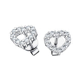 Diamond Heart Earrings 0.33ct G/SI Quality in 18k White Gold - All Diamond