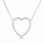 Diamond Heart Pendant Necklace 0.55ct G/SI Quality in 9k White Gold - All Diamond