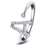 Diamond Initial 'A' Ring 0.10ct Premium Quality in 18k White Gold - All Diamond