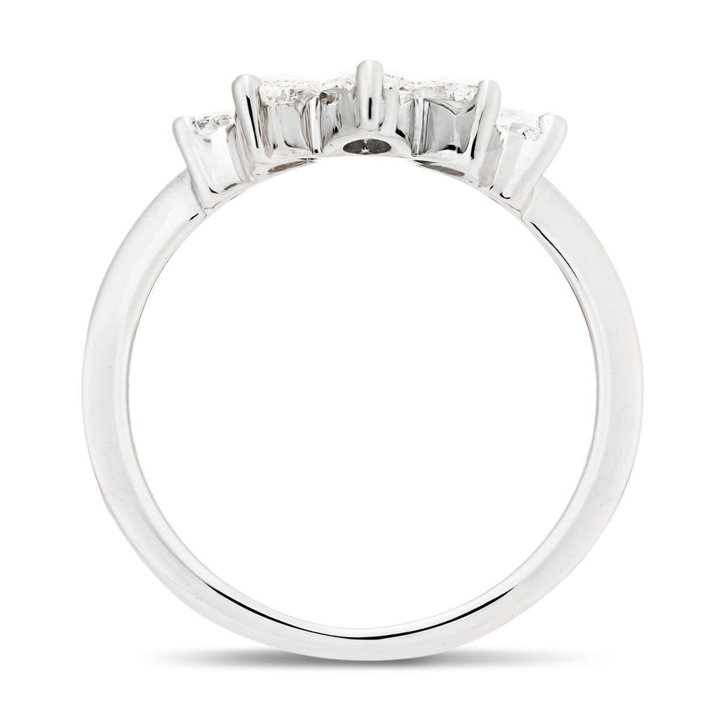 Diamond Marquise Crown Ring 0.60ct G/SI Quality in Platinum - All Diamond