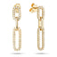 Diamond Paperclip Earrings 0.80ct G/SI Quality in 9k Yellow Gold - All Diamond