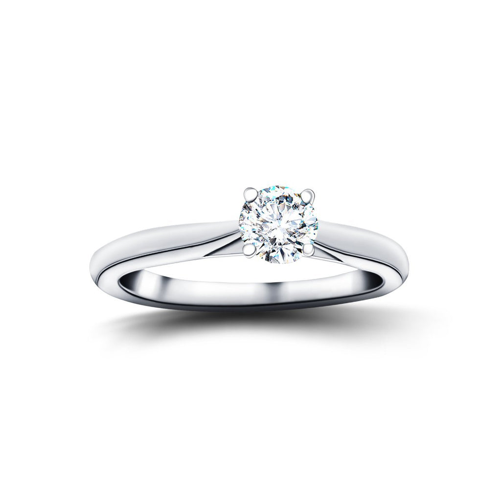 Diamond Solitaire Engagement Ring 0.20ct G/SI Quality 18k White Gold - All Diamond