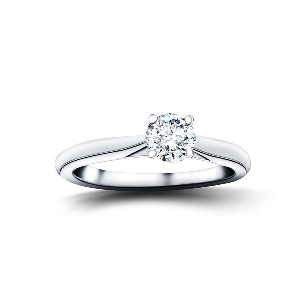 Diamond Solitaire Engagement Ring 0.25ct G/SI Quality in Platinum - All Diamond