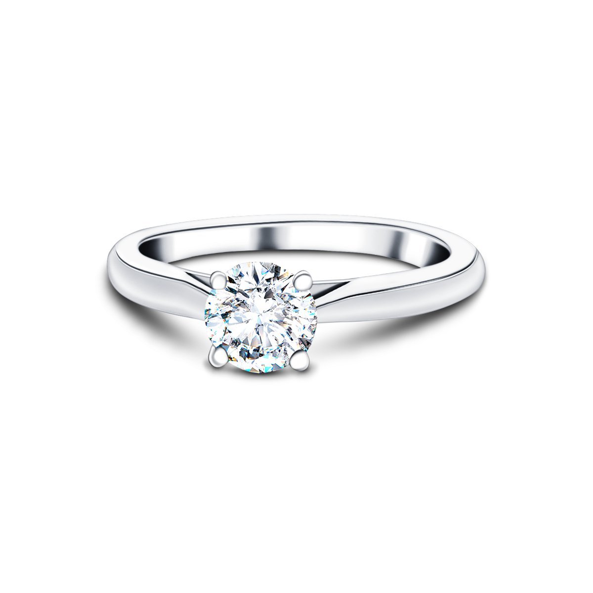 Diamond Solitaire Engagement Ring 0.50ct G/SI Quality in Platinum - All Diamond