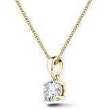 Diamond Solitaire Necklace 0.35ct G/SI in 18k Yellow Gold - All Diamond