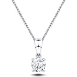 Diamond Solitaire Necklace 0.40ct G/SI in 18k White Gold - All Diamond