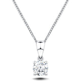 Diamond Solitaire Necklace 0.40ct G/SI in 18k White Gold - All Diamond