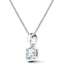 Diamond Solitaire Necklace Pendant 0.05ct H/SI In 9k White Gold - All Diamond