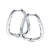 Diamond Square Grain Set Hoop Earrings 1.50ct G/SI 18k White Gold - All Diamond