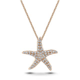 Diamond Star Fish Necklace 0.25ct G/SI Quality in 9k Rose Gold - All Diamond