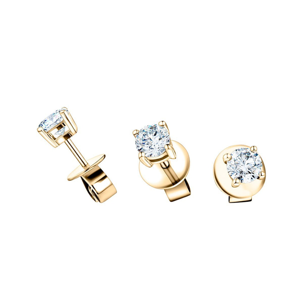 Diamond Stud Earrings 0.40ct G/SI Quality in 18k Yellow Gold - All Diamond