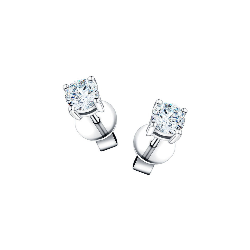 Diamond Stud Earrings 1.00ct G/SI Quality in 18k White Gold - All Diamond