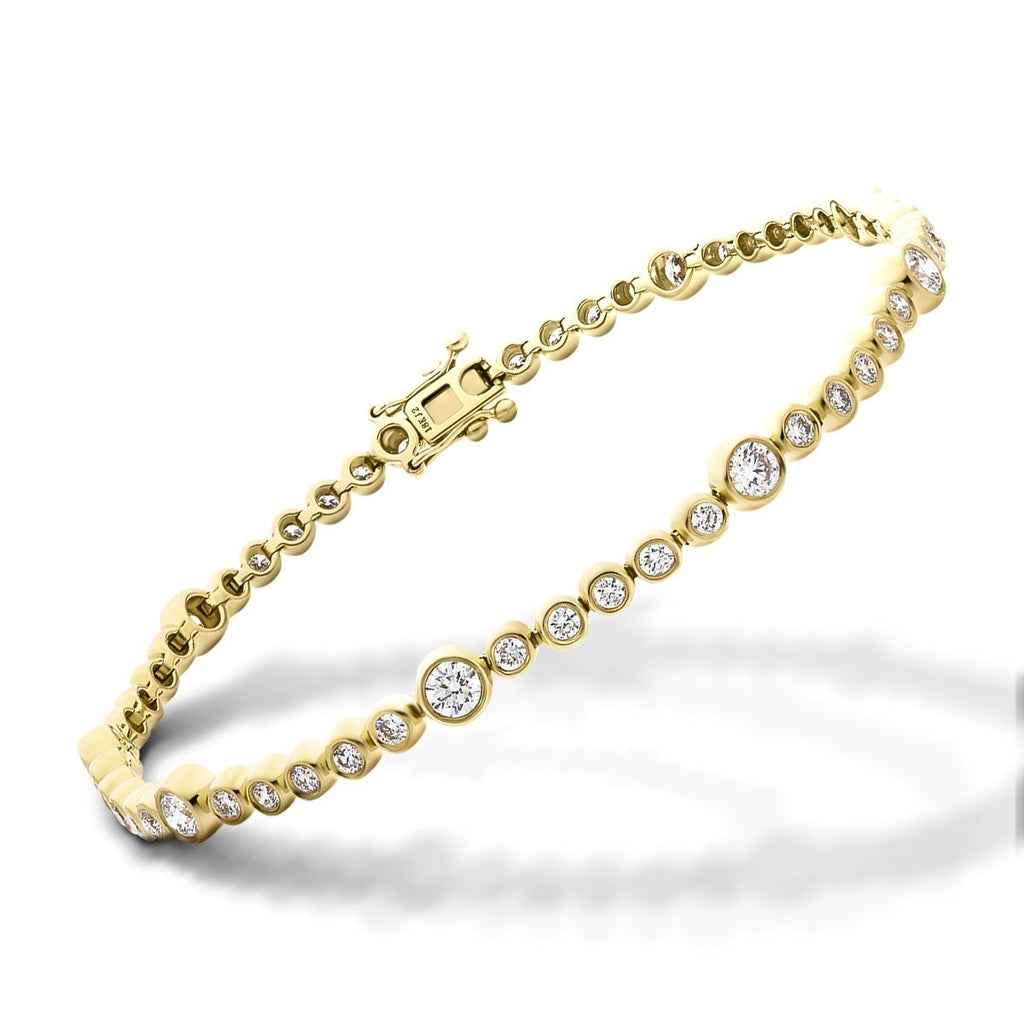 Diamond Tennis Bracelet 1.50ct G-SI in 18k Yellow Gold - All Diamond