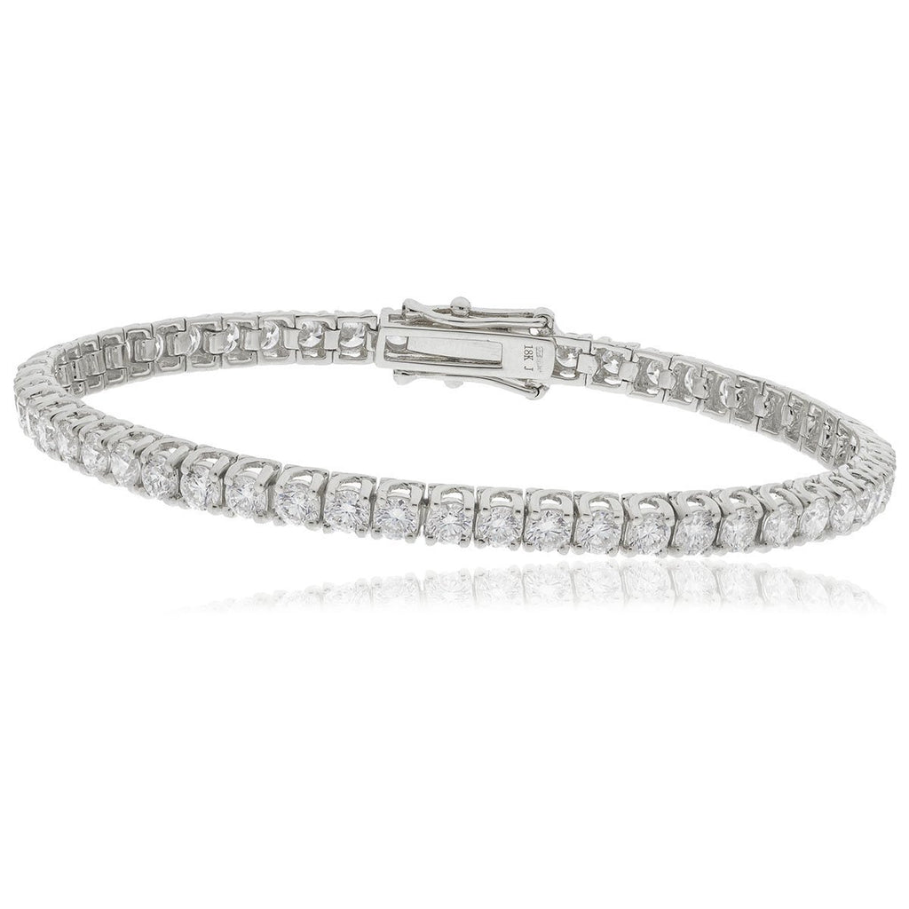Diamond Tennis Bracelet 6.60ct G-SI in 18k White Gold - All Diamond