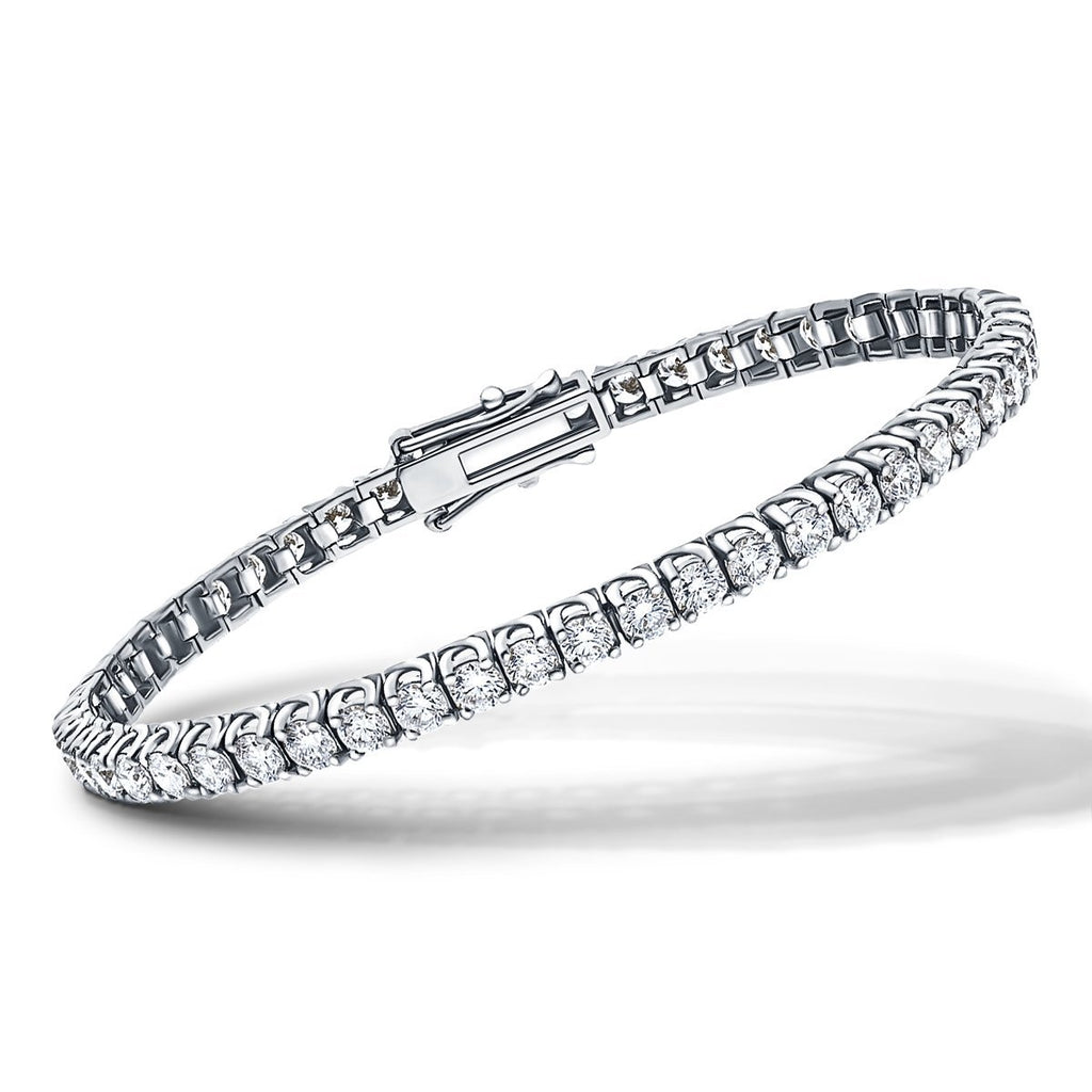 Diamond Tennis Bracelet 8.40ct G-SI in 18k White Gold - All Diamond