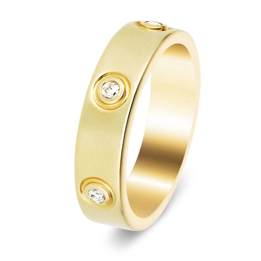 Diamond Wedding Ring 0.10ct G/SI Quality in 9k Yellow Gold - All Diamond