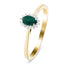 Emerald 0.20ct and Diamond 0.05ct Ring In 9k Yellow Gold - All Diamond