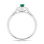 Emerald 0.25ct Diamond 0.03ct Cluster Ring 9k White Gold - All Diamond