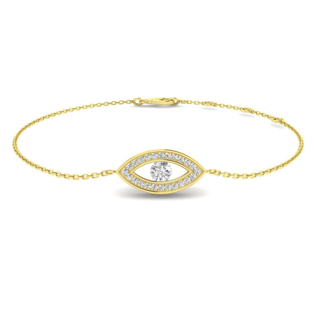Evil Eye Diamond Bracelet 0.40ct G/SI Quality in 18k Yellow Gold - All Diamond
