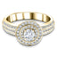Exclusive Halo Diamond Engagement Ring 0.95ct G/SI 18k Yellow Gold - All Diamond