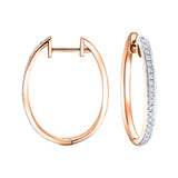 Fancy Diamond Grain Set Hoop Earrings 0.25ct G/SI 18k Rose Gold - All Diamond