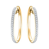 Fancy Diamond Grain Set Hoop Earrings 0.25ct G/SI 18k Yellow Gold - All Diamond