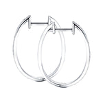 Fancy Diamond Grain Set Hoop Earrings 0.25ct G/SI 9k White Gold - All Diamond