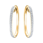 Fancy Diamond Grain Set Hoop Earrings 0.25ct G/SI 9k Yellow Gold - All Diamond