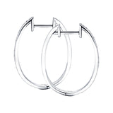 Fancy Diamond Grain Set Hoop Earrings 0.30ct G/SI 18k White Gold - All Diamond