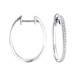 Fancy Diamond Grain Set Hoop Earrings 0.30ct G/SI 18k White Gold - All Diamond