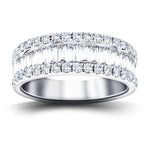 Fancy Diamond Half Eternity Ring 1.50ct G/SI Platinum 7.0mm - All Diamond