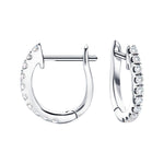 Fancy Diamond Hoop Earrings 0.20ct G/SI Quality in 18k White Gold - All Diamond