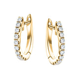 Fancy Diamond Hoop Earrings 0.20ct G/SI Quality in 18k Yellow Gold - All Diamond