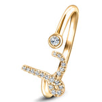 Fancy Diamond Initial 'L' Ring 0.10ct G/SI Quality in 9k Yellow Gold - All Diamond