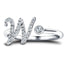 Fancy Diamond Initial 'W' Ring 0.14ct G/SI Quality in 9k White Gold - All Diamond